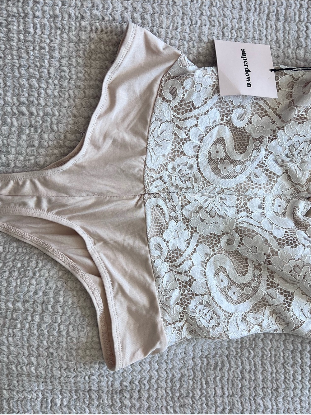 superdown Lace-Front Camisole in Light Blush